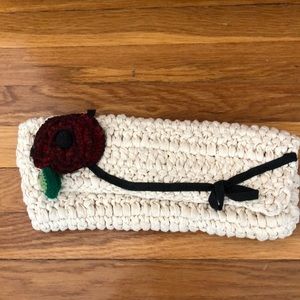 Anthropologie unique crochet clutch
